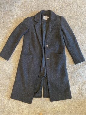 ASOS Women's Dark Charcoal Tweed Long Coat